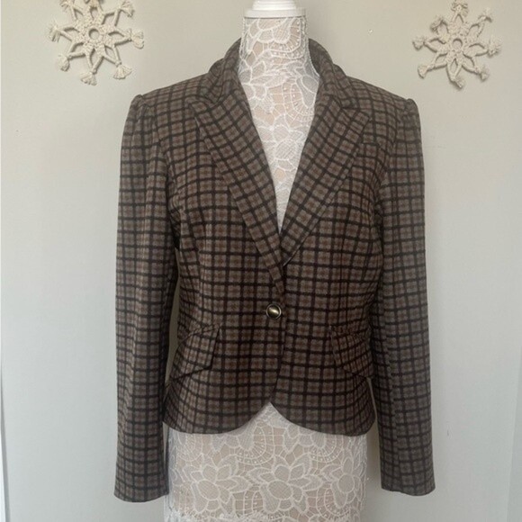 Rachel Zoe Brown Plaid Blazer - Picture 1 of 7